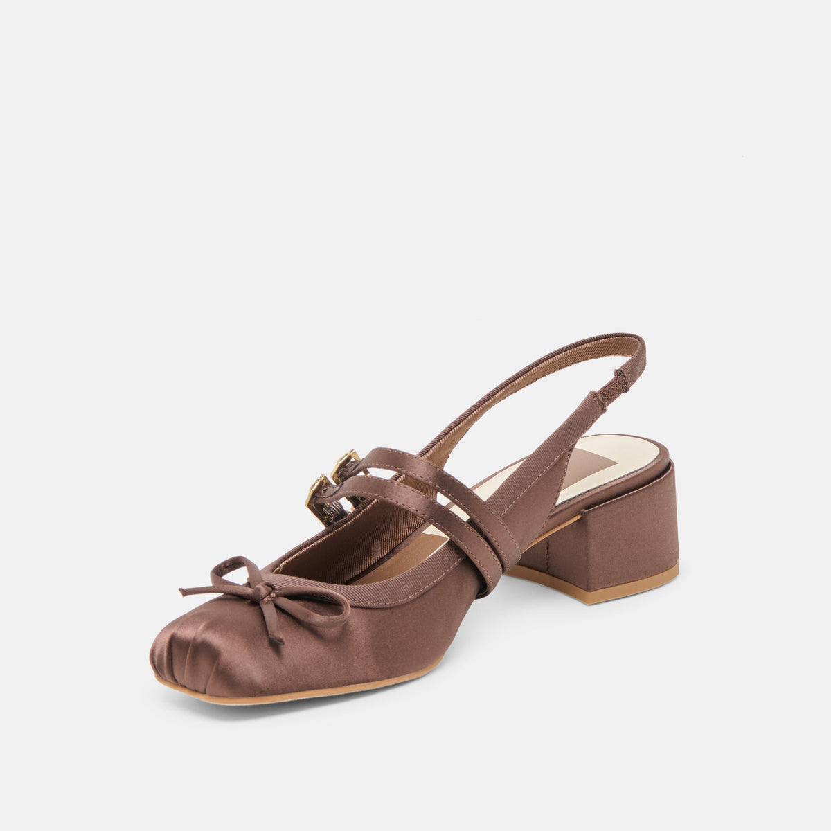 Loris Mahogany Satin Heels | Dolce Vita
