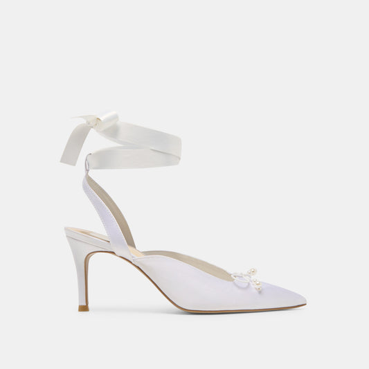 Efora True White Satin Heels | Dolce Vita