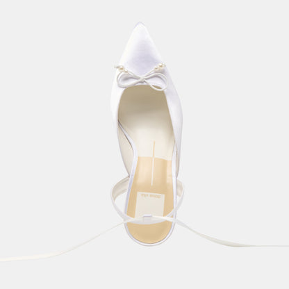 Efora True White Satin Heels | Dolce Vita