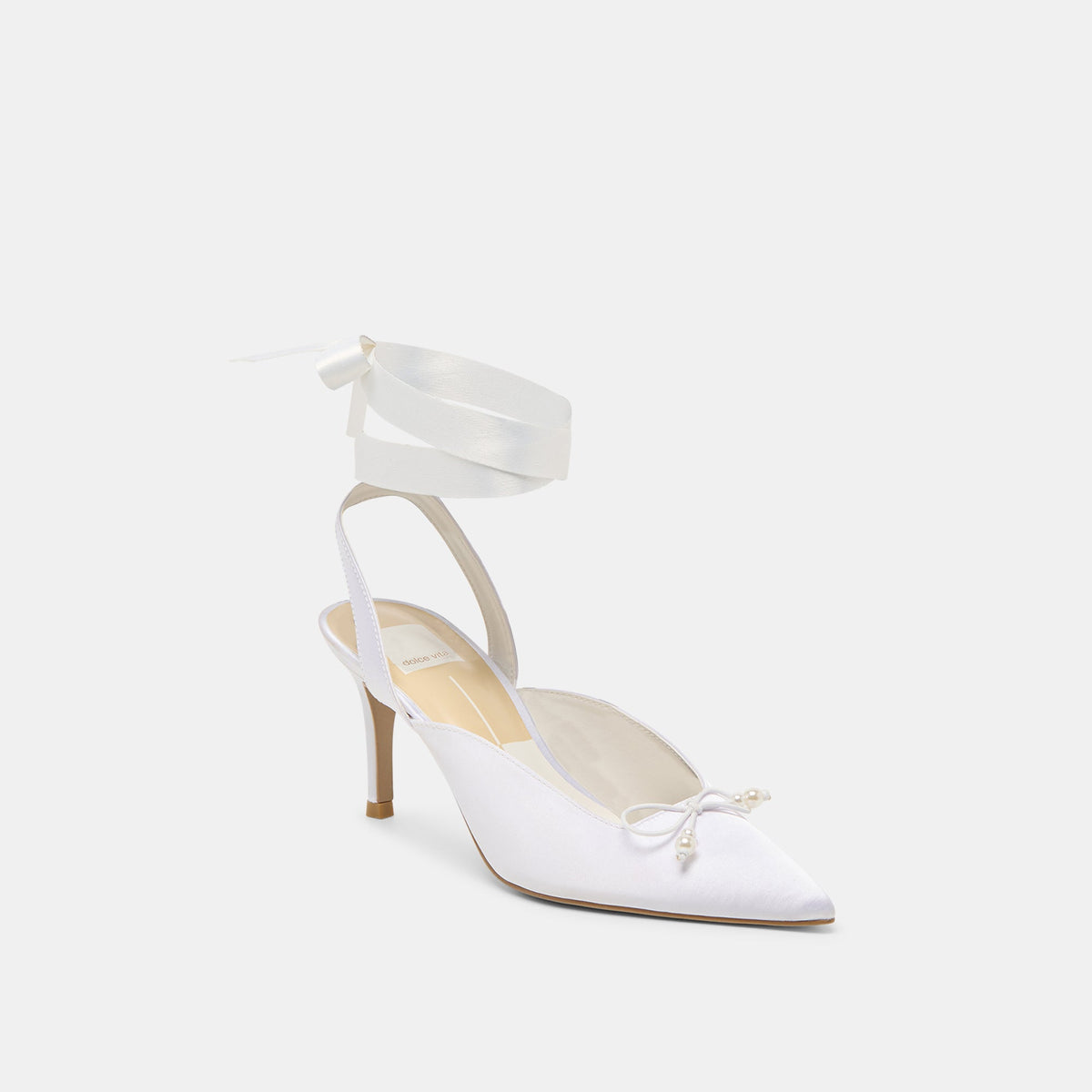 Efora True White Satin Heels | Dolce Vita