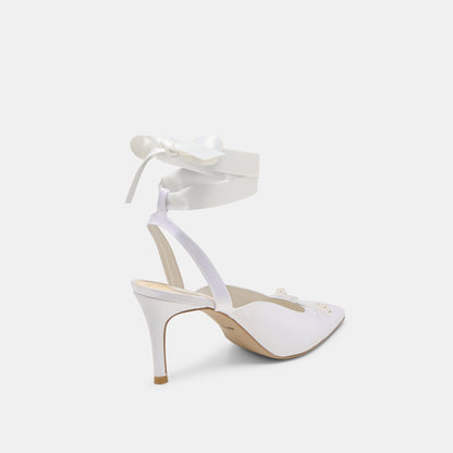Efora True White Satin Heels | Dolce Vita