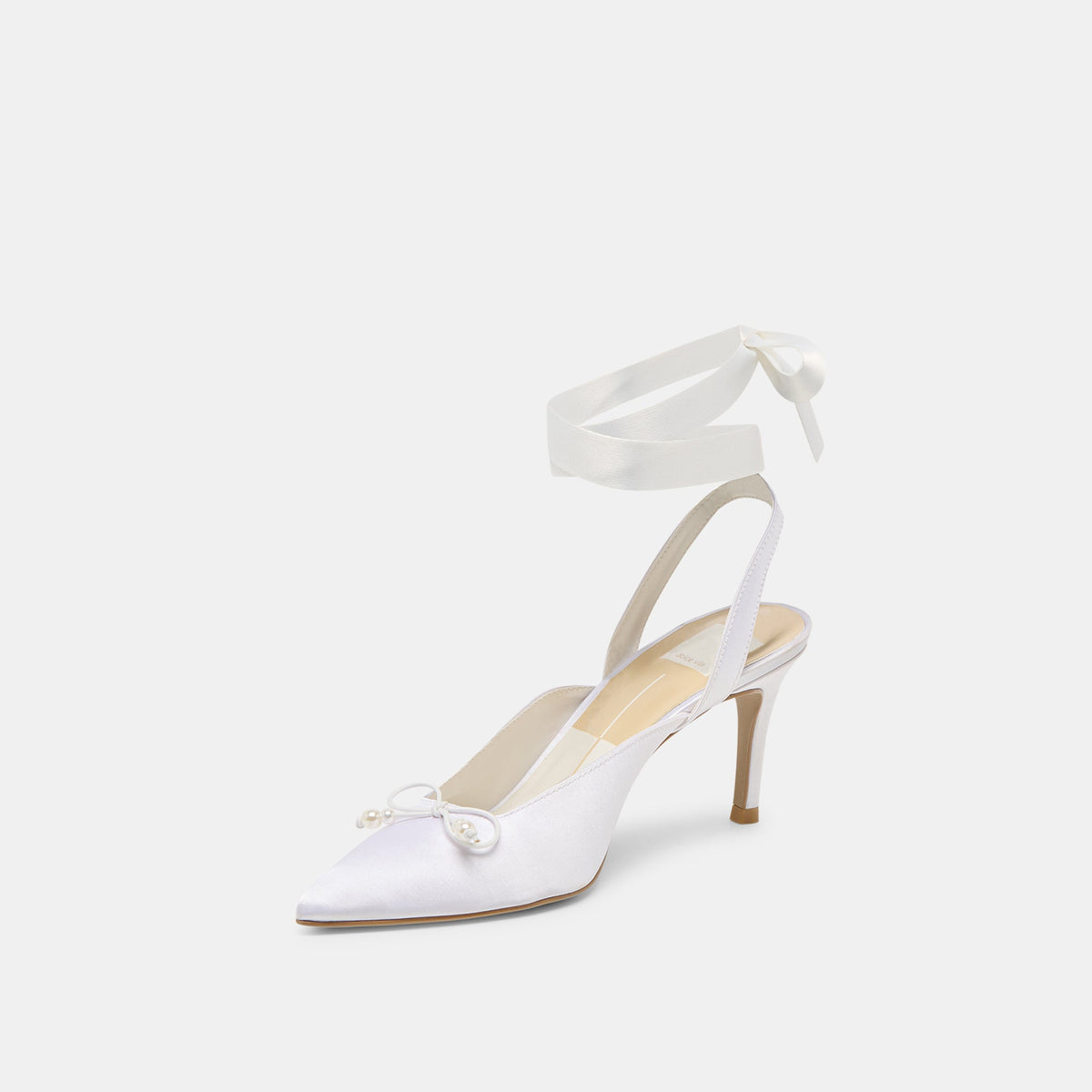 Efora True White Satin Heels | Dolce Vita