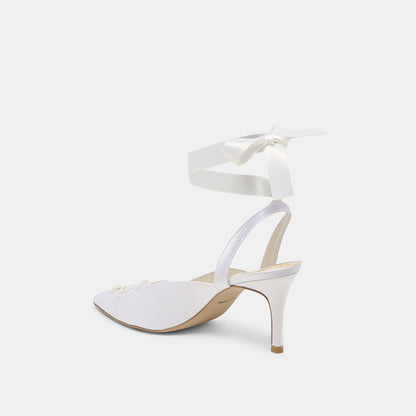 Efora True White Satin Heels | Dolce Vita