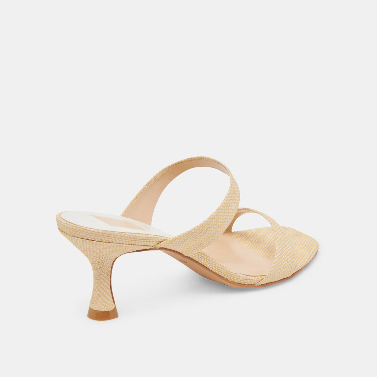 Genora Wide Lt Natural Woven Raffia Heels | Dolce Vita
