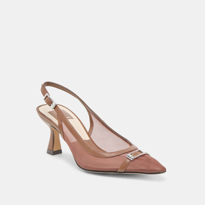 Lorine Espresso Mesh Heels | Dolce Vita