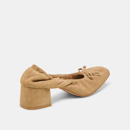 Karmin Dk Taupe Suede Heels | Dolce Vita