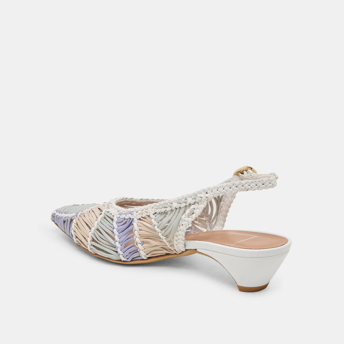 Dafney White Multi Woven Leather Heels | Dolce Vita