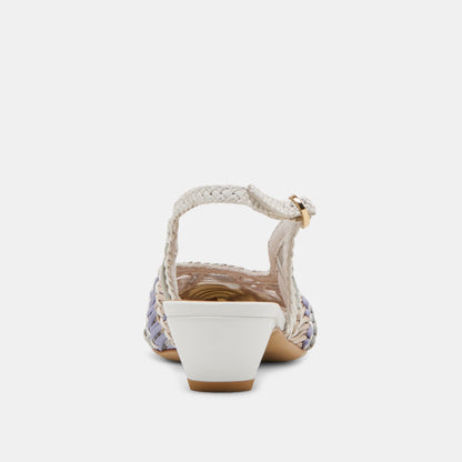 Dafney White Multi Woven Leather Heels | Dolce Vita