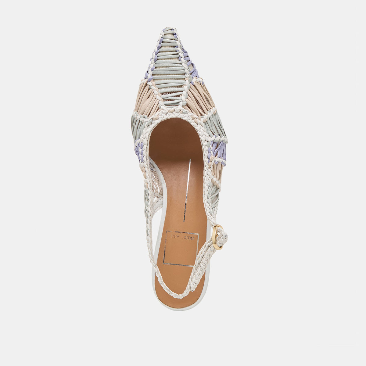 Dafney White Multi Woven Leather Heels | Dolce Vita