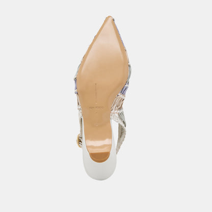 Dafney White Multi Woven Leather Heels | Dolce Vita