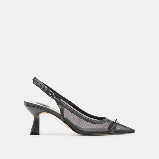 Lorine Onyx Mesh Heels | Dolce Vita