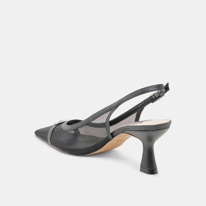 Lorine Onyx Mesh Heels | Dolce Vita