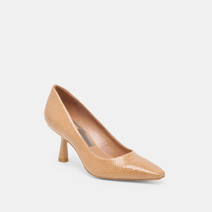 Briona Whiskey Embossed Leather Heels | Dolce Vita