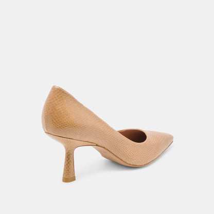 Briona Whiskey Embossed Leather Heels | Dolce Vita