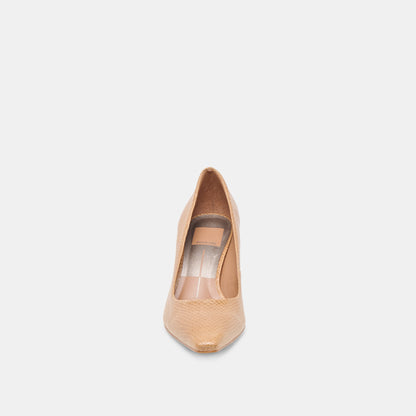 Briona Whiskey Embossed Leather Heels | Dolce Vita