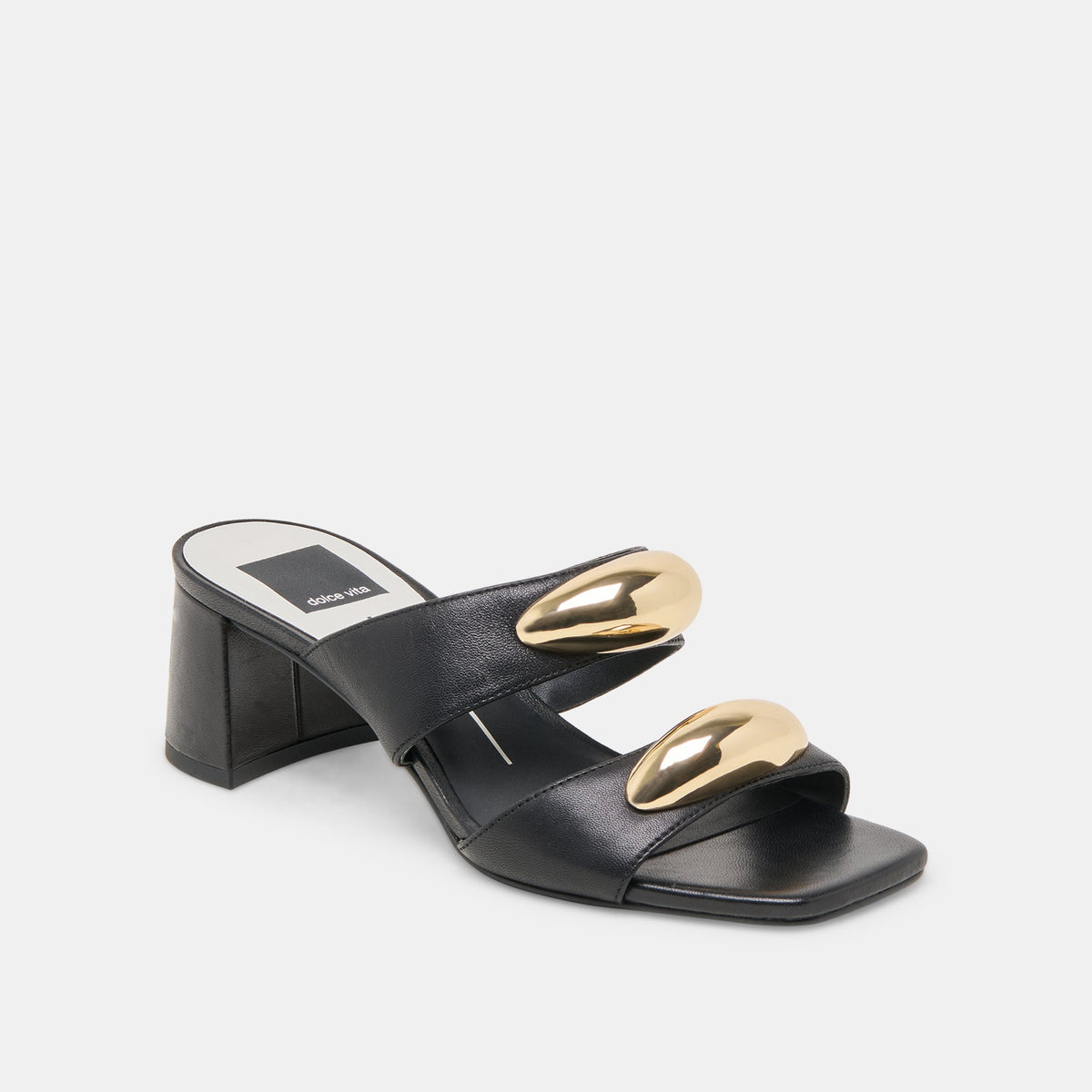 Barnet Black Leather Heels | Dolce Vita