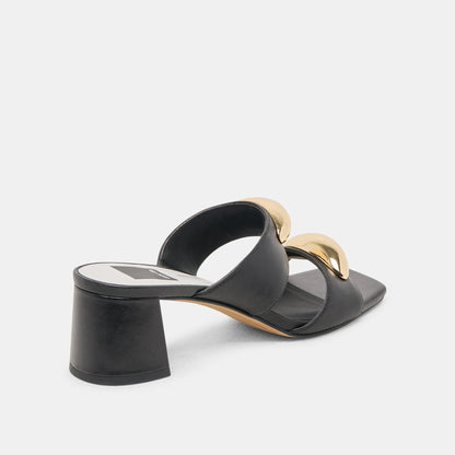 Barnet Black Leather Heels | Dolce Vita