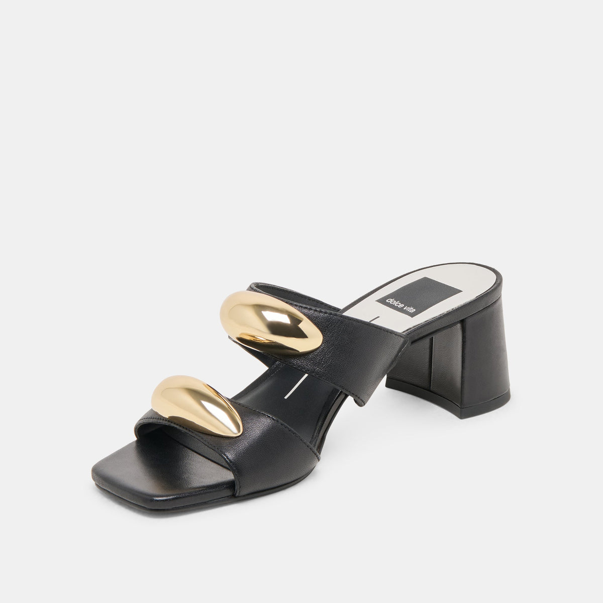 Barnet Black Leather Heels | Dolce Vita