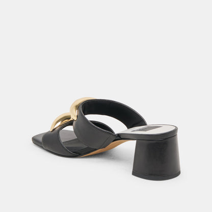 Barnet Black Leather Heels | Dolce Vita