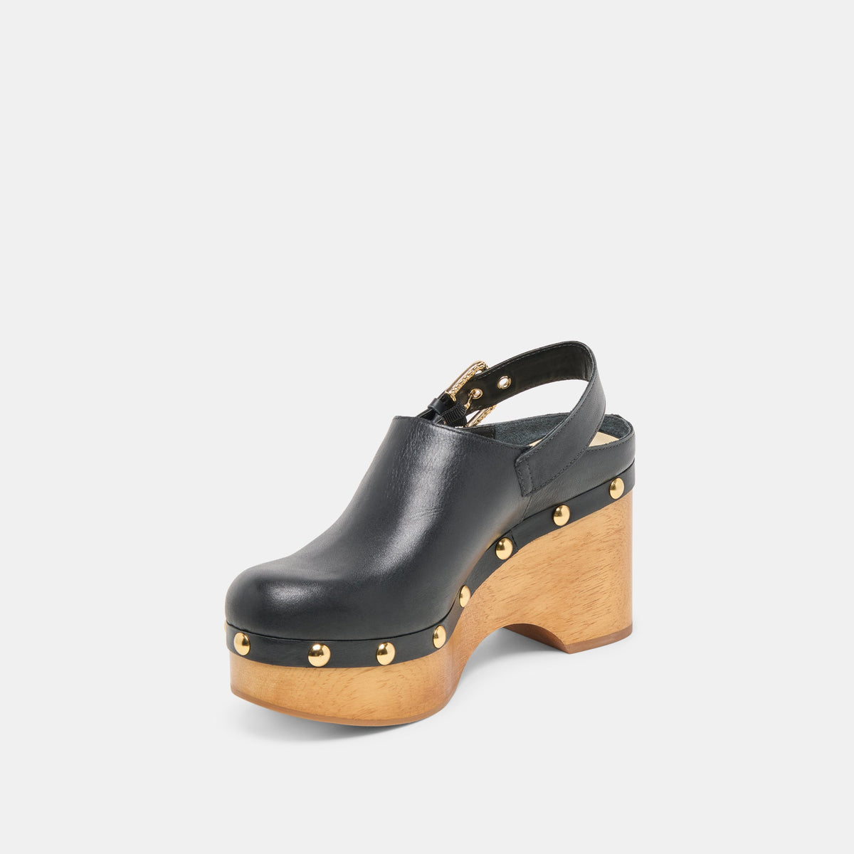 Adelan Black Leather Clogs | Dolce Vita