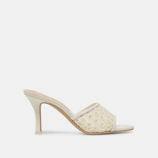 LAVENA FLORAL HEELS WHITE YELLOW FLORAL MESH
 – Dolce Vita | Dolce Vita