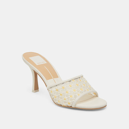 LAVENA FLORAL HEELS WHITE YELLOW FLORAL MESH
 – Dolce Vita | Dolce Vita