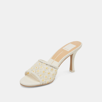 LAVENA FLORAL HEELS WHITE YELLOW FLORAL MESH
 – Dolce Vita | Dolce Vita