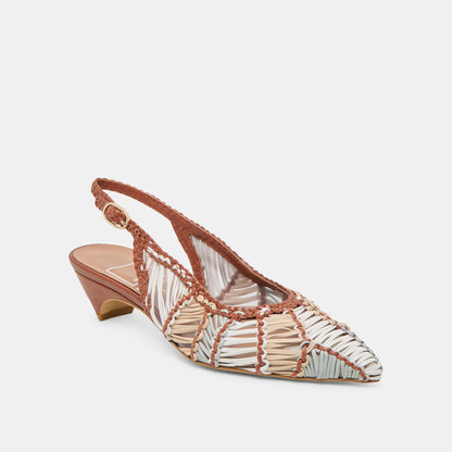 Dafney Tan Multi Woven Leather Heels | Dolce Vita
