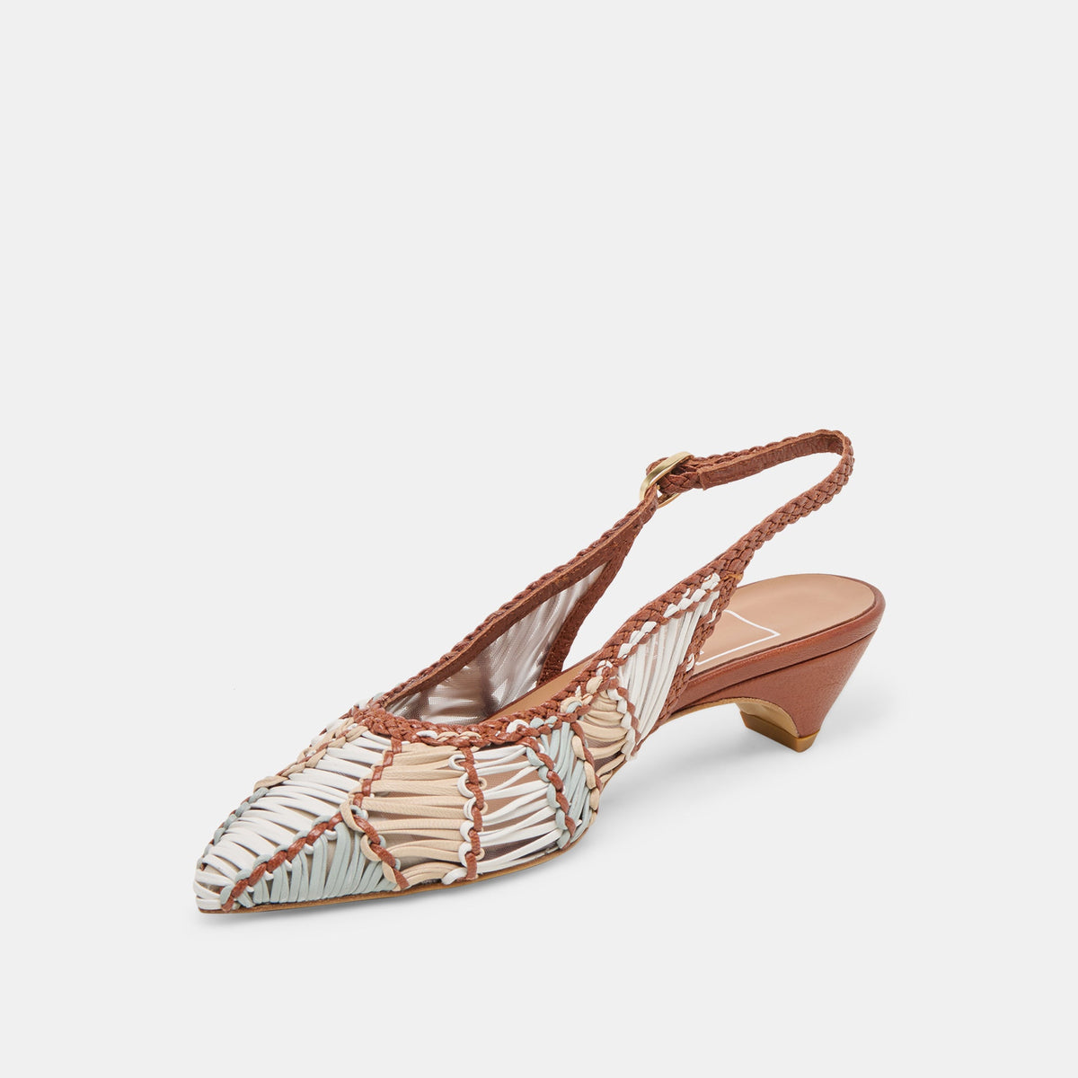 Dafney Tan Multi Woven Leather Heels | Dolce Vita