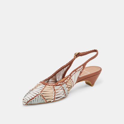 Dafney Tan Multi Woven Leather Heels | Dolce Vita