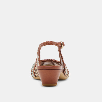 Dafney Tan Multi Woven Leather Heels | Dolce Vita