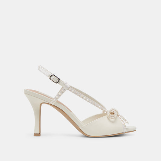 LONNY PEARL HEELS WHITE SATIN
 – Dolce Vita | Dolce Vita