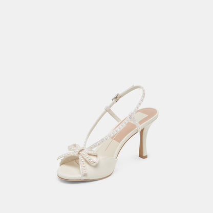 LONNY PEARL HEELS WHITE SATIN
 – Dolce Vita | Dolce Vita