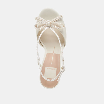 LONNY PEARL HEELS WHITE SATIN
 – Dolce Vita | Dolce Vita