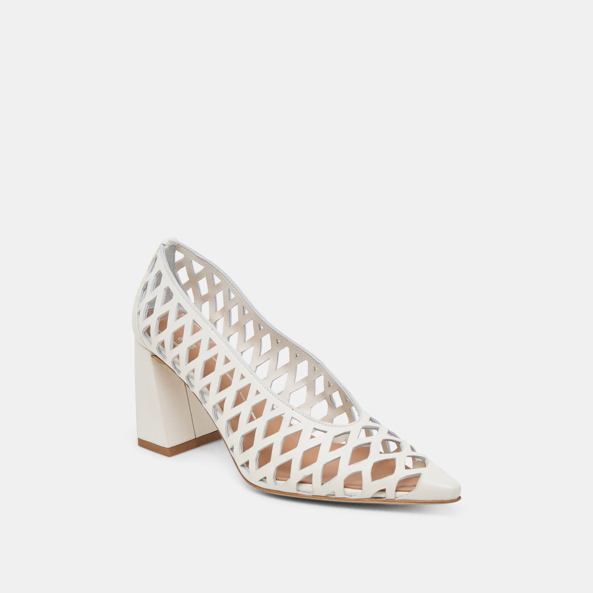 Tanya Bone Woven Leather Heels | Dolce Vita