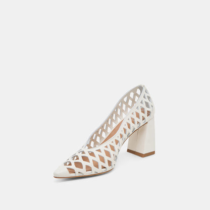 Tanya Bone Woven Leather Heels | Dolce Vita