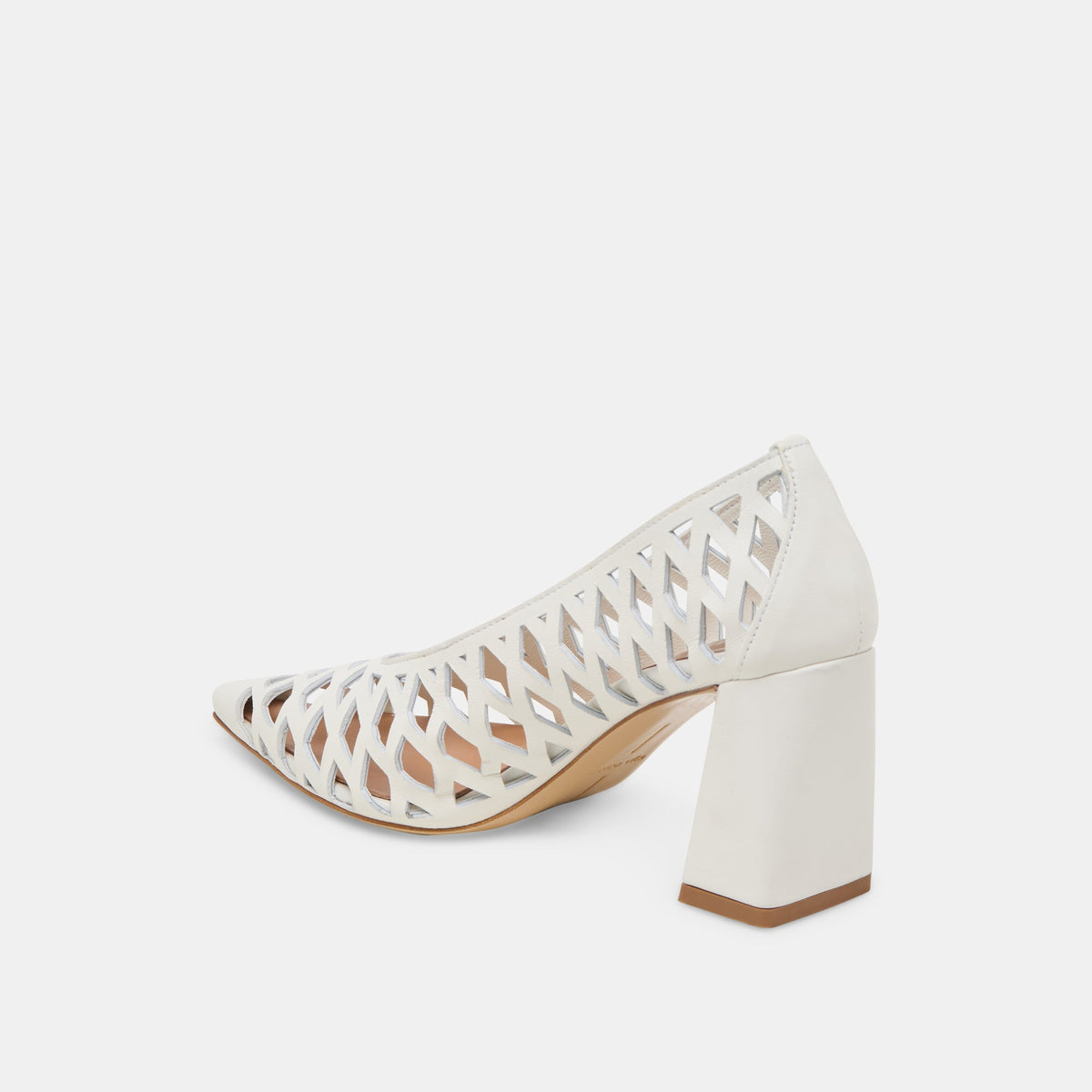 Tanya Bone Woven Leather Heels | Dolce Vita