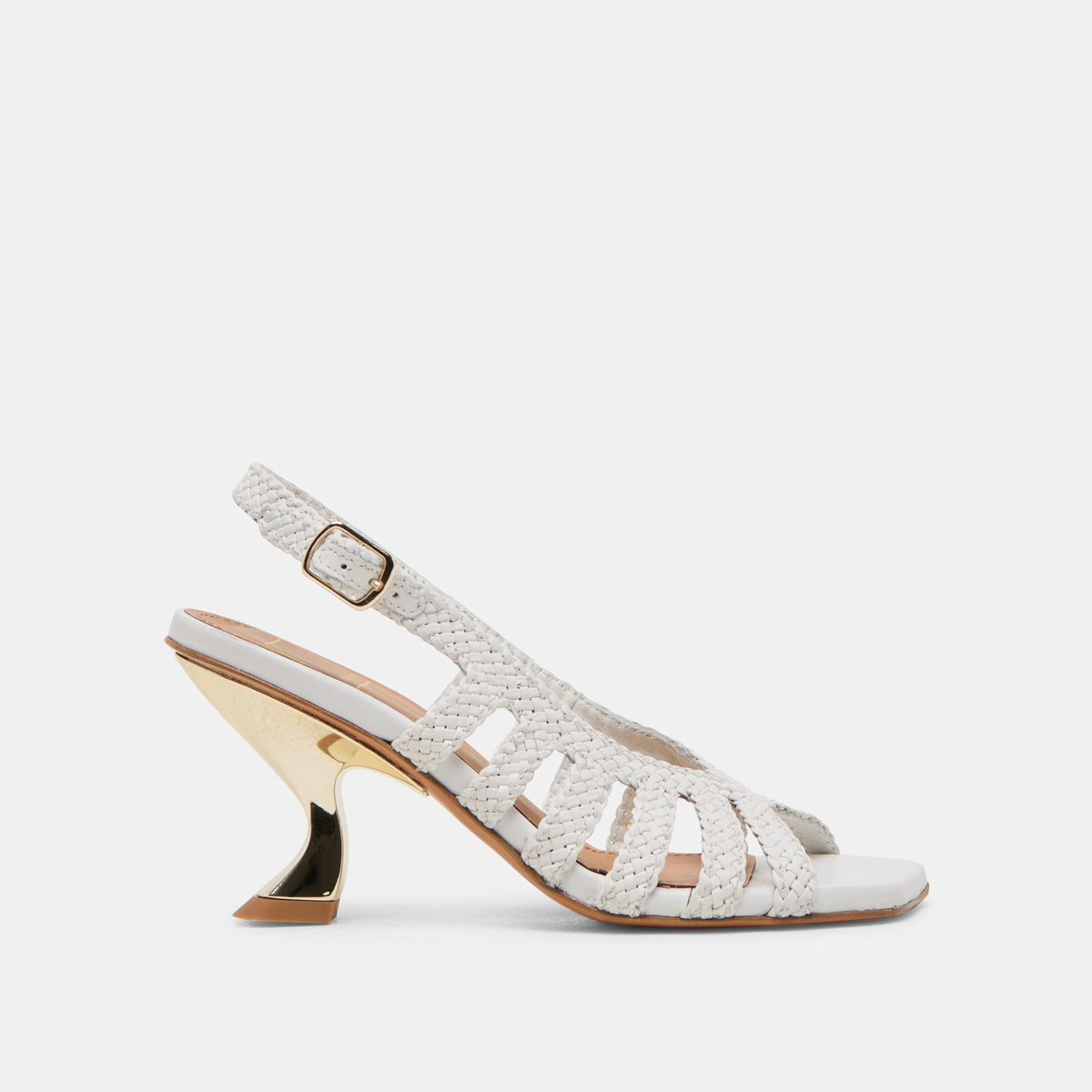 SICILY HEELS WHITE WOVEN LEATHER
 – Dolce Vita | Dolce Vita