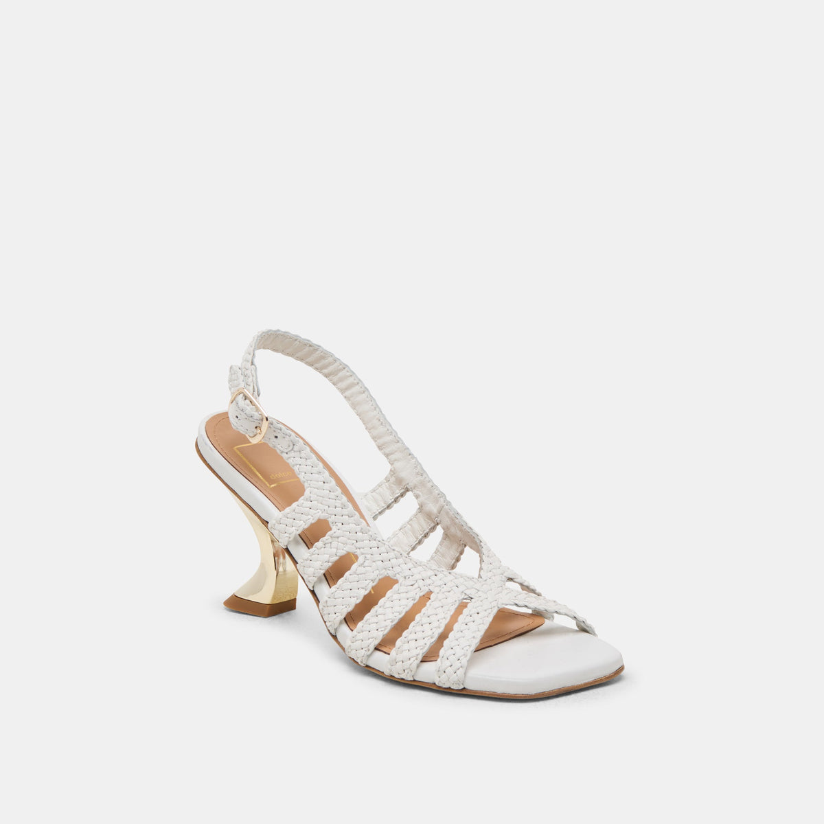 SICILY HEELS WHITE WOVEN LEATHER
 – Dolce Vita | Dolce Vita