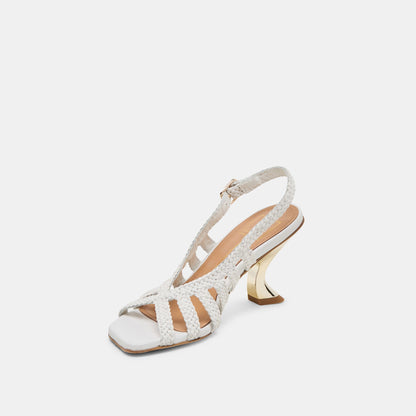 SICILY HEELS WHITE WOVEN LEATHER
 – Dolce Vita | Dolce Vita
