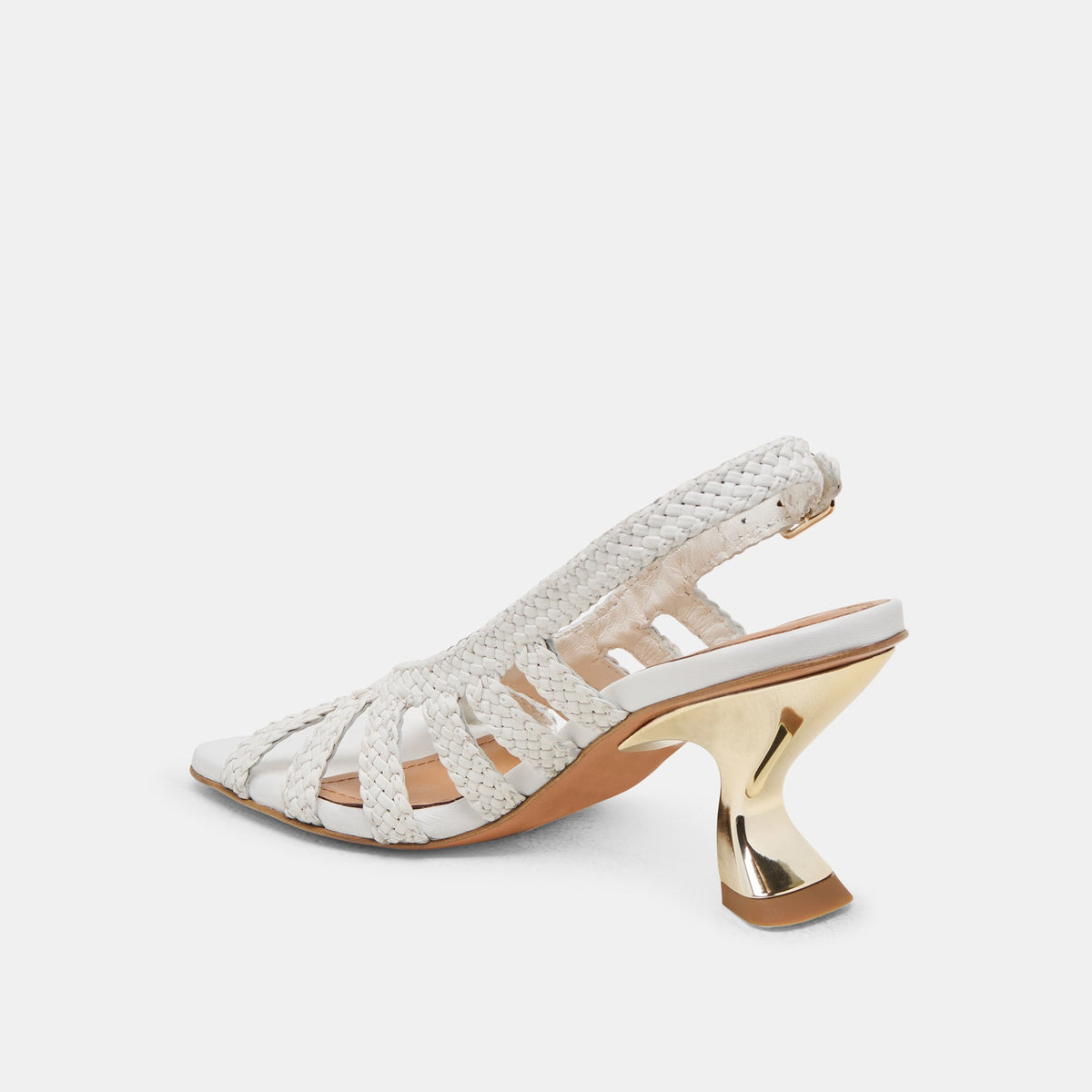 SICILY HEELS WHITE WOVEN LEATHER
 – Dolce Vita | Dolce Vita