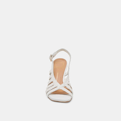 SICILY HEELS WHITE WOVEN LEATHER
 – Dolce Vita | Dolce Vita