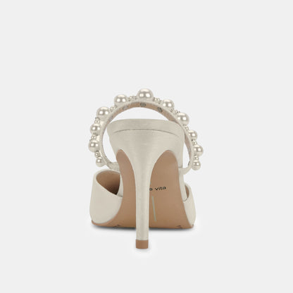 KANIKA Pearl Heels Vanilla Silk | Vanilla Silk Pearl Tapered Heels
 – Dolce Vita | Dolce Vita