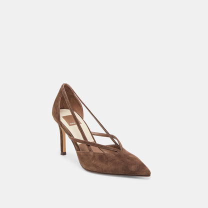 Kaine Dk Brown Suede Heels | Dolce Vita