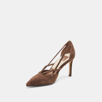 Kaine Dk Brown Suede Heels | Dolce Vita