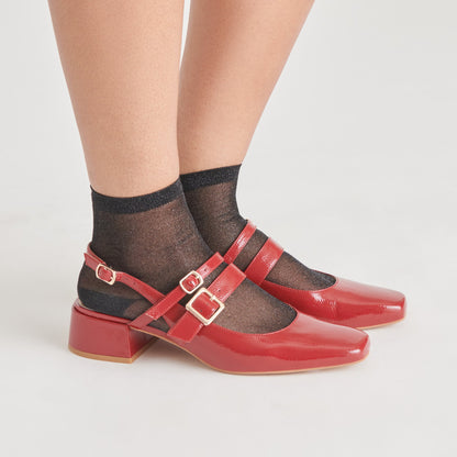 PATZY HEELS CRIMSON CRINKLE PATENT LEATHER
 – Dolce Vita | Dolce Vita