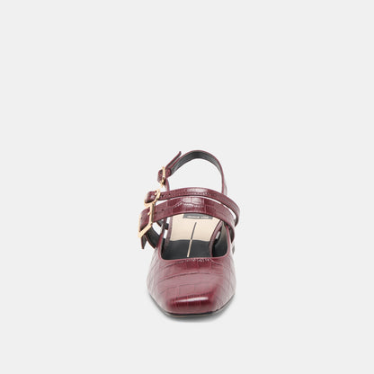 Patzy Oxblood Embossed Leather Heels | Dolce Vita