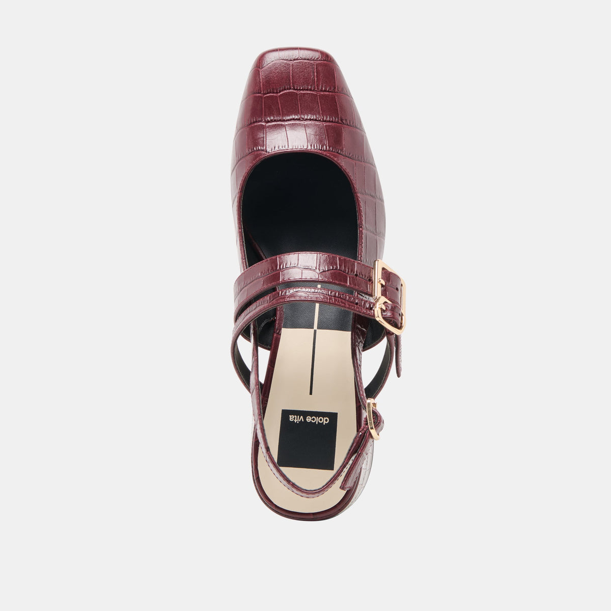 Patzy Oxblood Embossed Leather Heels | Dolce Vita