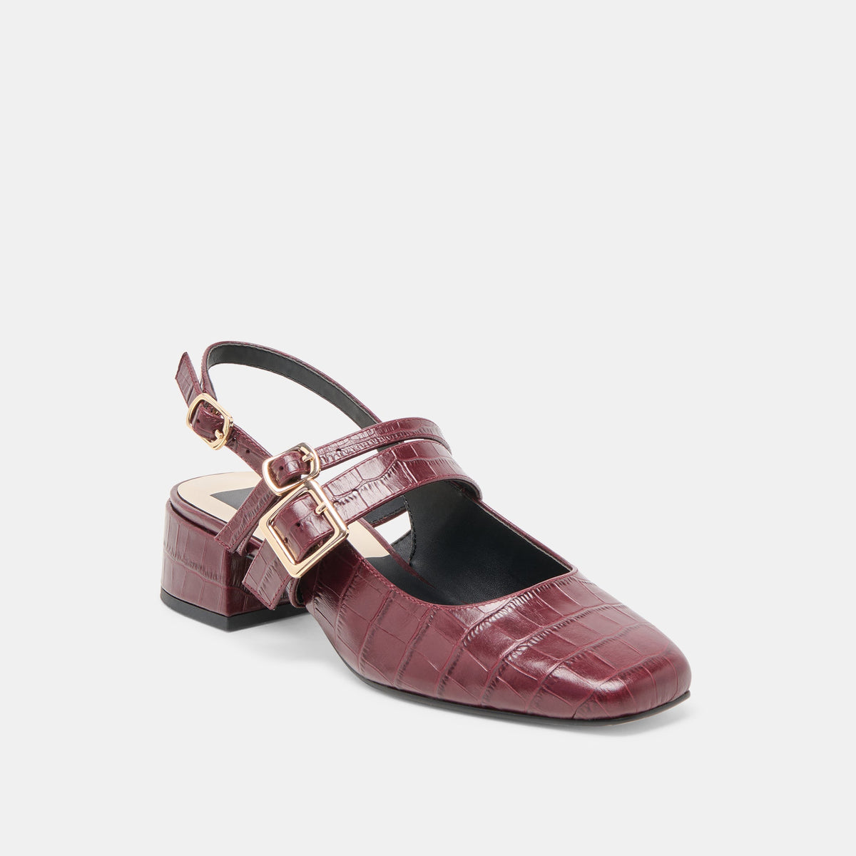 Patzy Oxblood Embossed Leather Heels | Dolce Vita