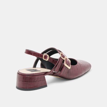 Patzy Oxblood Embossed Leather Heels | Dolce Vita